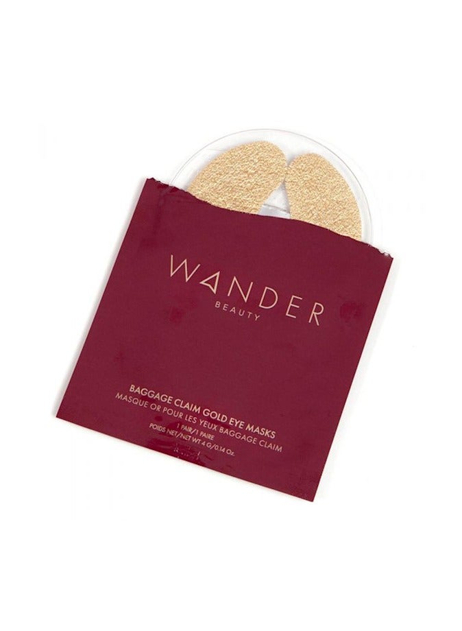Wander Beauty Baggage Claim Gold Eye Masks 1 Pair - Image 3
