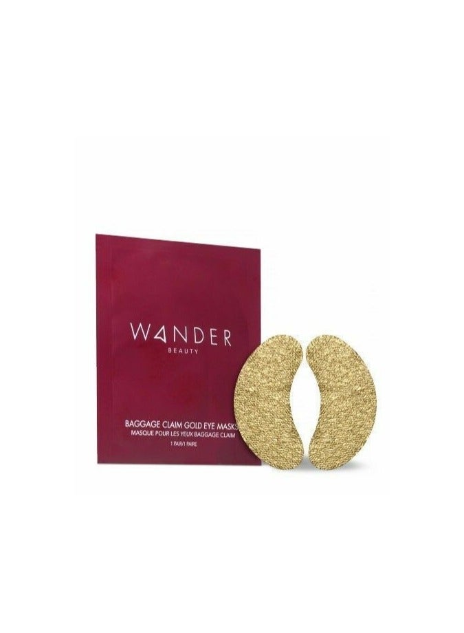 Wander Beauty Baggage Claim Gold Eye Masks 1 Pair - Image 4