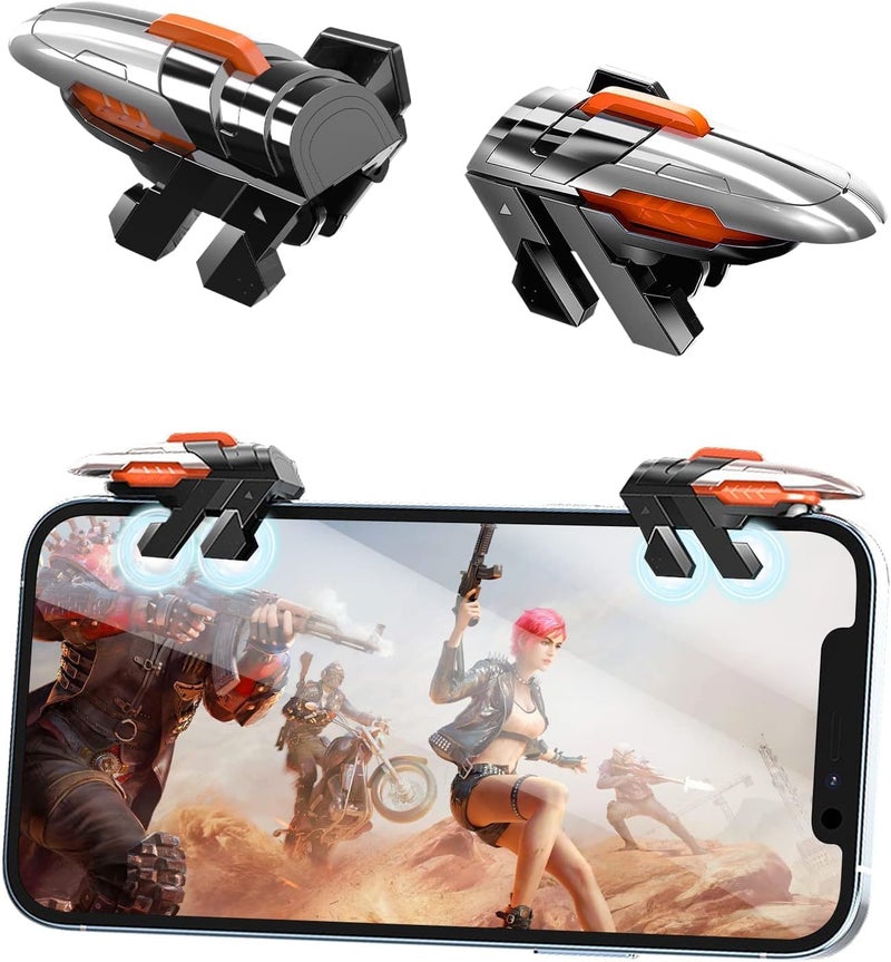 Cubonic جهاز تحكم يدوي X Memo AK06 للعبة PUBG [زوج واحد] - جهاز تحكم عالي الحساسية للهواتف الذكية بنظام iOS/Android | تصميم مشبك ذكي | خفيف الوزن وقابل للحمل | مثالي لألعاب PUBG والألعاب المحمولة - Image 1