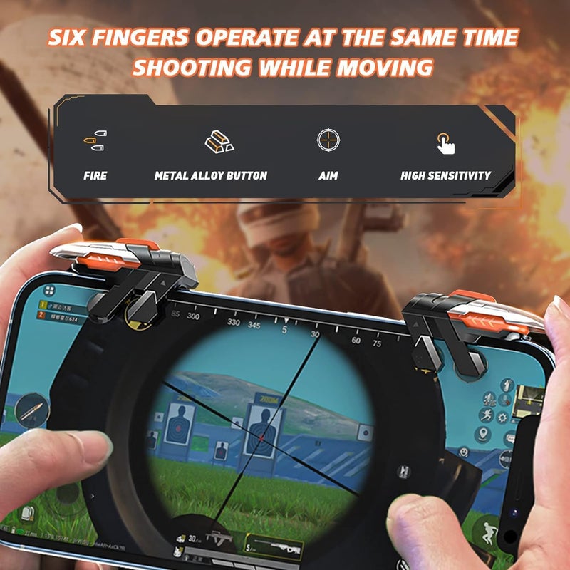 Cubonic جهاز تحكم يدوي X Memo AK06 للعبة PUBG [زوج واحد] - جهاز تحكم عالي الحساسية للهواتف الذكية بنظام iOS/Android | تصميم مشبك ذكي | خفيف الوزن وقابل للحمل | مثالي لألعاب PUBG والألعاب المحمولة - Image 2