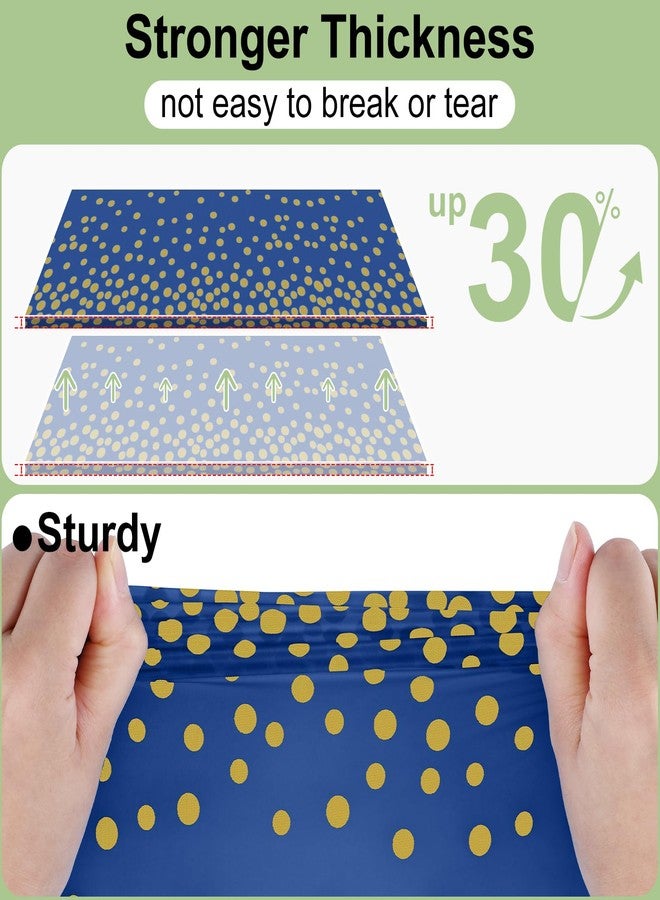 misaya 3 Packs Dot Disposable Table Cloth, 54 x 108 Inch Waterproof Plastic Tablecloth, Rectangle Gold Dots in Navy Table Covers for Picnic, Birthday, Party - Image 2