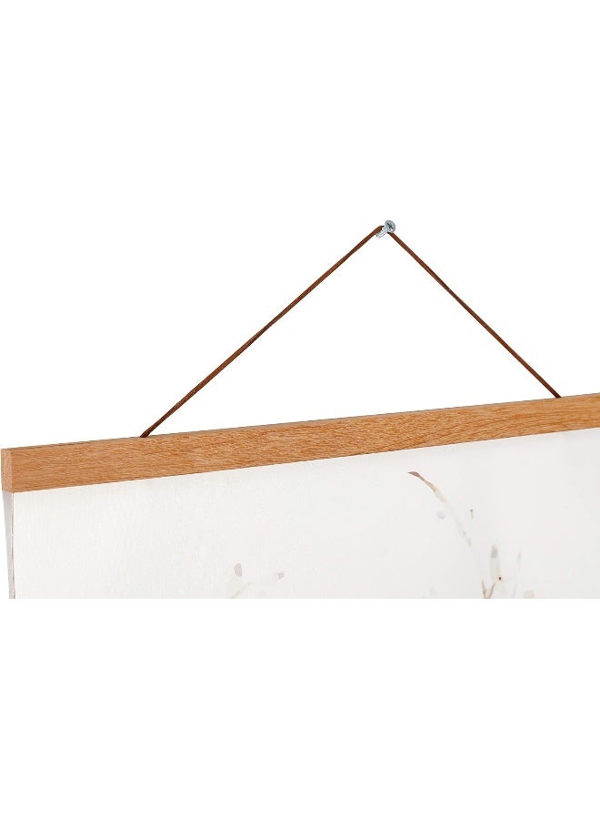 Artmag Magnetic Poster Hanger Frame, Light Wood Wooden Magnet Canvas Artwork Print Poster Hangers for 15x36 15x30 15x21 Frames Hanging Kit (Teak Wood, 15") - Image 2