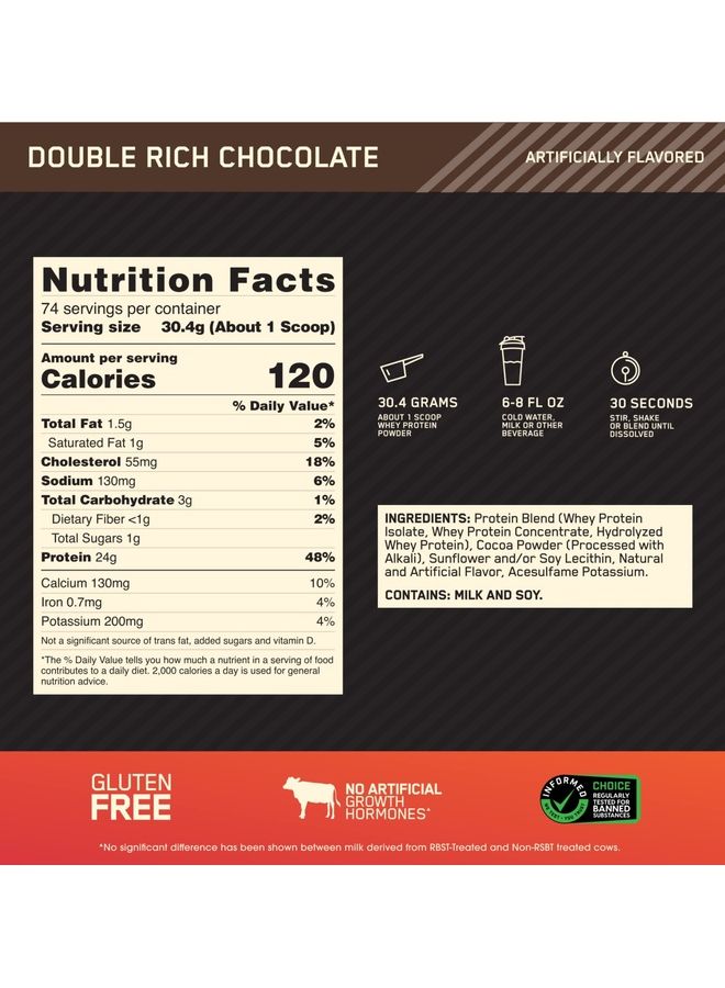 Optimum Nutrition Gold Standard 100 Percent Whey Double Rich Chocolate - Image 4