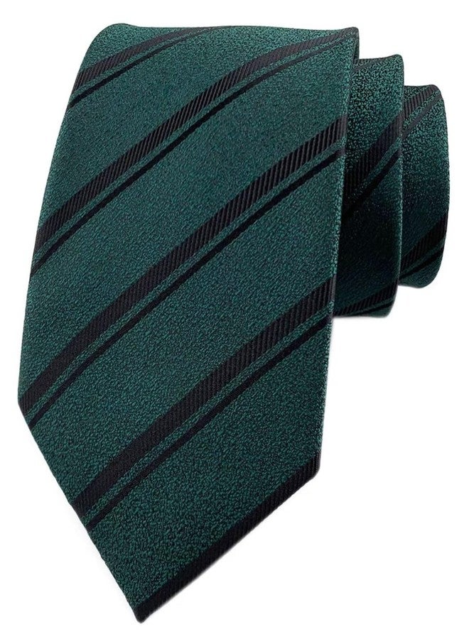 Secdtie Men's Slim Pine Forest Green Black Woven Polyester Ties Vintage Casual Autumn Party Wedding Neckties - Image 1