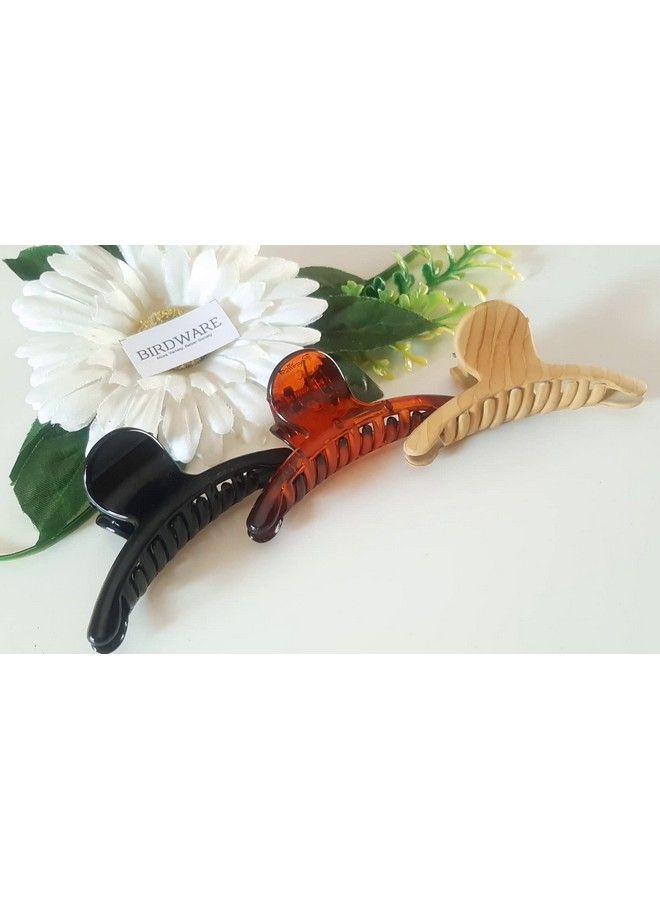 BIRDWARE Imported Acrylic Stone Butterfly Big Size Hair Clips For Women (Pack Of 3 Mirchi) - Image 2