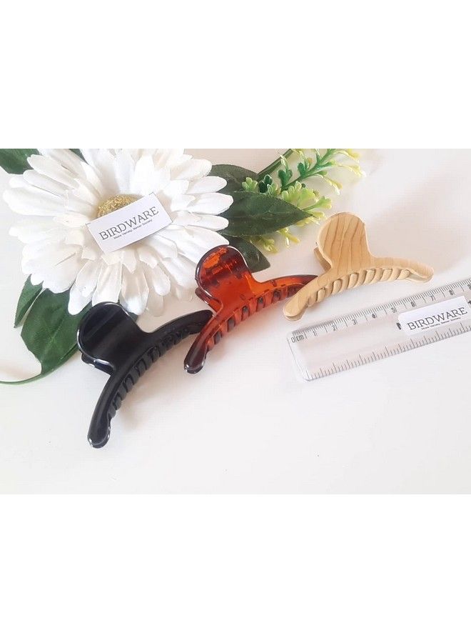 BIRDWARE Imported Acrylic Stone Butterfly Big Size Hair Clips For Women (Pack Of 3 Mirchi) - Image 4