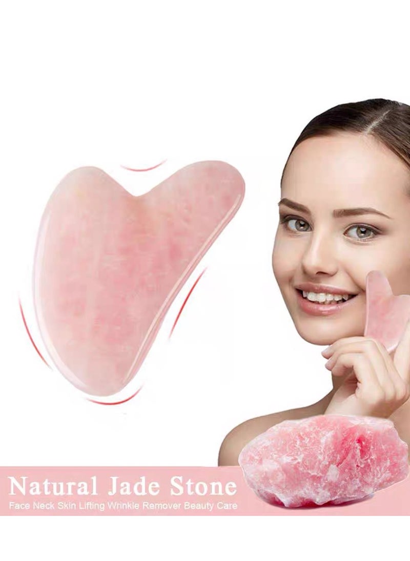 Generic Rose Quartz Gua Sha Tool - Facial Microcirculation Massager, Promotes Blood Circulation, Anti-Aging, Wrinkle Reduction, Suitable for All Skin Types  - Image 1