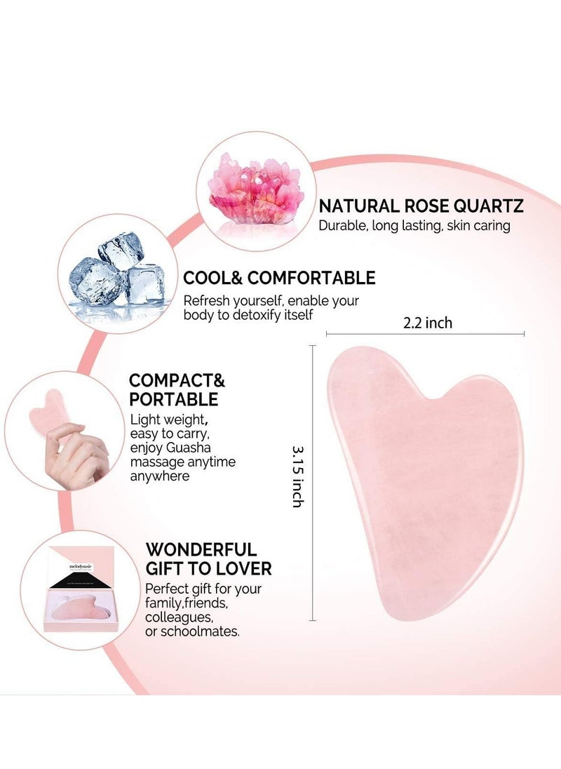Generic Rose Quartz Gua Sha Tool - Facial Microcirculation Massager, Promotes Blood Circulation, Anti-Aging, Wrinkle Reduction, Suitable for All Skin Types  - Image 4