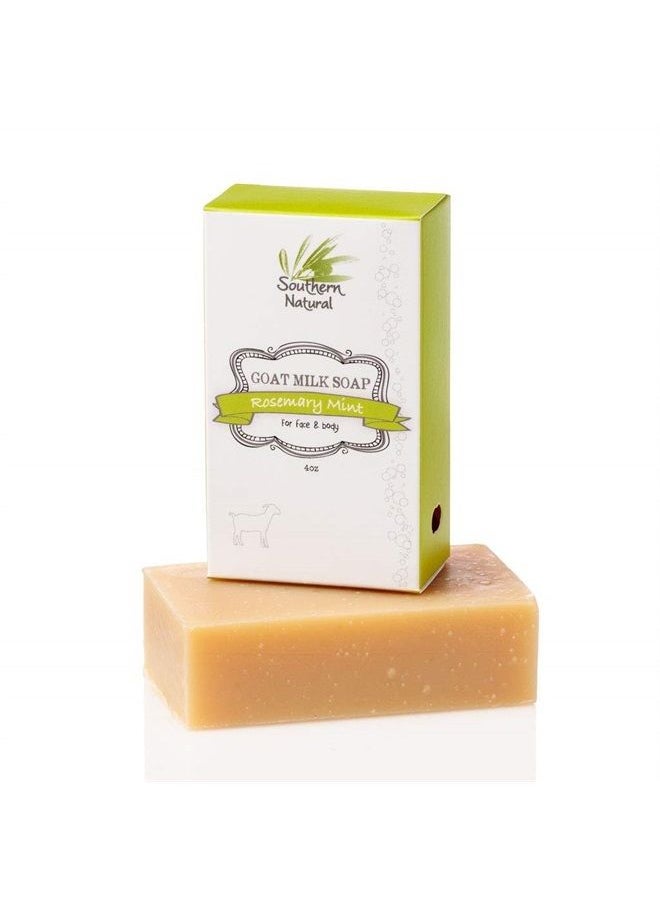 southern natural Goat Milk Soap bar- Rosemary Mint - For Eczema, Psoriasis & Dry Sensitive Skin. (Each Bar 4-4.5 oz)  - Image 1