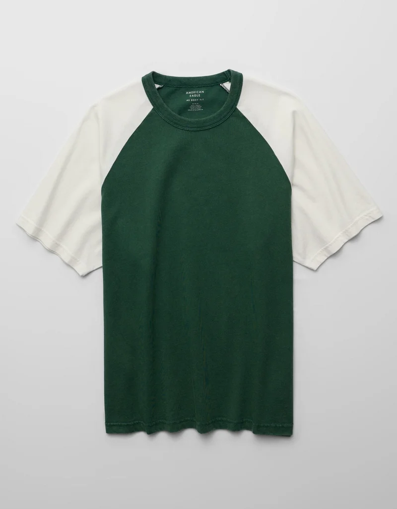 American Eagle  AE Relaxed Heavyweight Raglan T-Shirt for Men | Best Price UAE