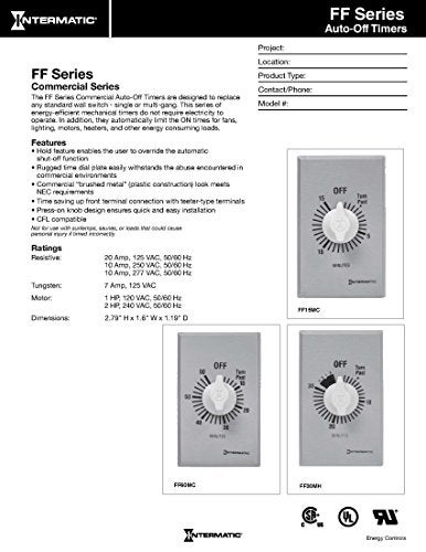 Intermatic FF12HC Spring Wound Auto-Off Timer - Image 2