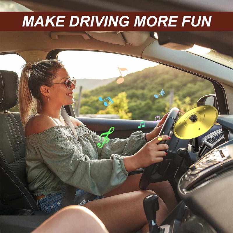MENGBEI Car Crash Cymbals, Car Drum Air Vent, Hand Drum Percussion Instruments Decoration, Design for Drummers, Music Lovers, Driving Entertainment, Easy Installation for All Types of Vehicles - Image 5