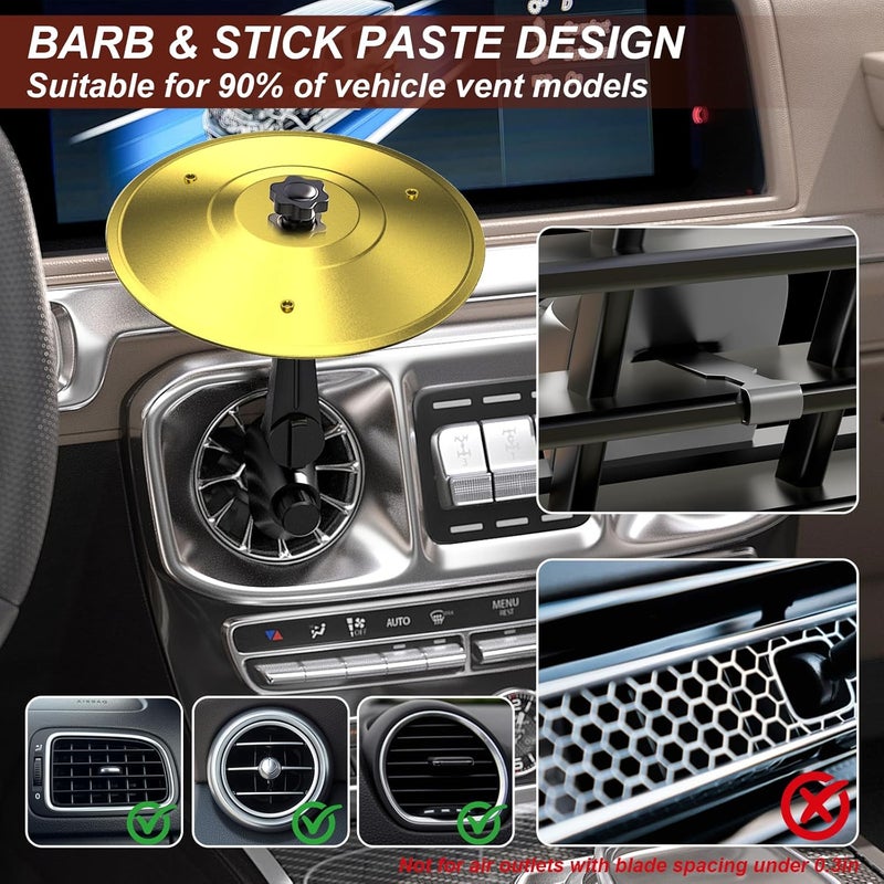 MENGBEI Car Crash Cymbals, Car Drum Air Vent, Hand Drum Percussion Instruments Decoration, Design for Drummers, Music Lovers, Driving Entertainment, Easy Installation for All Types of Vehicles - Image 4