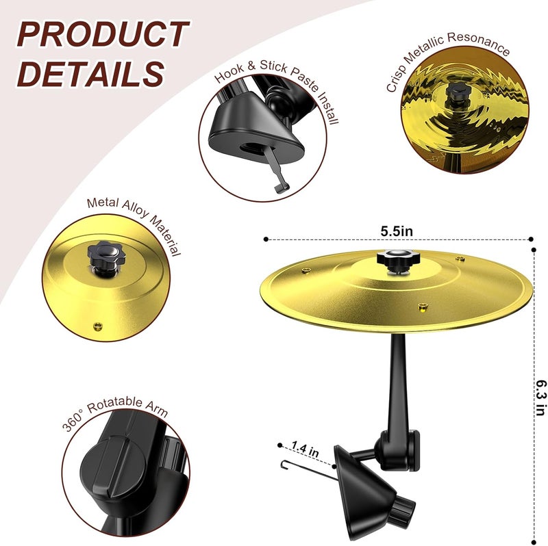 MENGBEI Car Crash Cymbals, Car Drum Air Vent, Hand Drum Percussion Instruments Decoration, Design for Drummers, Music Lovers, Driving Entertainment, Easy Installation for All Types of Vehicles - Image 2
