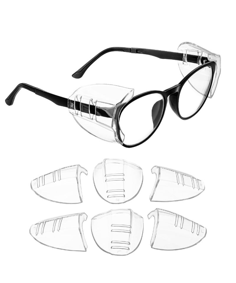 UNCO Safety Side Shields for Glasses 6 pcs Safety Glasses Side Shields for Eyeglasses Eyeglass Side Shields for Prescription Glasses Safety Side Shields for Eye Glasses Safety Side Shields