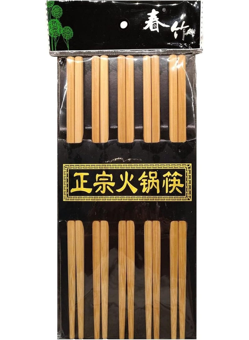 ماركة غير محددة عصي كورية وصينية للنودلز والسوشي والاطعمة الاسيوية من 10 ازواج من العصي الخشبية عالية الجودة - Image 1