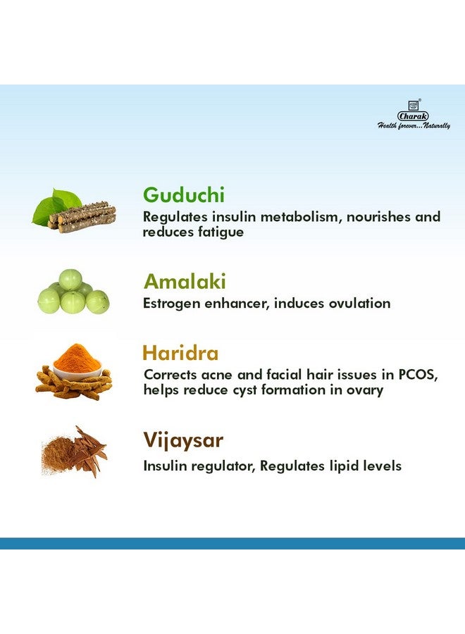 Charak أقراص تشارك فارما هايبويد لتنظيم الهرمونات في متلازمة تكيس المبايض والسكري | تنظيم الهرمونات لدورة أفضل | تحتوي على أعشاب جودوتشي، أملكي، هاريدرا، فيجايزار - 30 قرص × 3 - Image 3