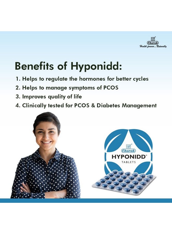 Charak أقراص تشارك فارما هايبويد لتنظيم الهرمونات في متلازمة تكيس المبايض والسكري | تنظيم الهرمونات لدورة أفضل | تحتوي على أعشاب جودوتشي، أملكي، هاريدرا، فيجايزار - 30 قرص × 3 - Image 4