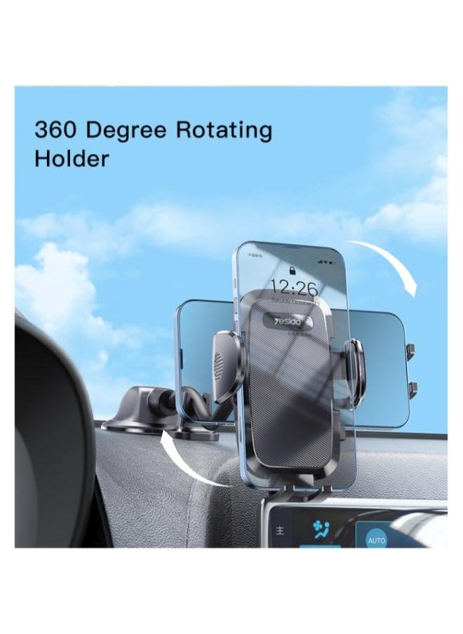 Yesido - C140 360 Degree Rotating Arm Dashboard Truck Mobile Cellphone Smartphone Cell Smart Phone Holder - Image 1