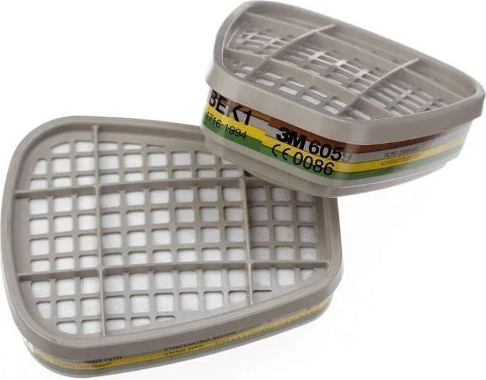 3M 6059 Gas and Vapor Filter (Cartridge) 4 Pairs for 6000 and 7000 Series Gas Masks