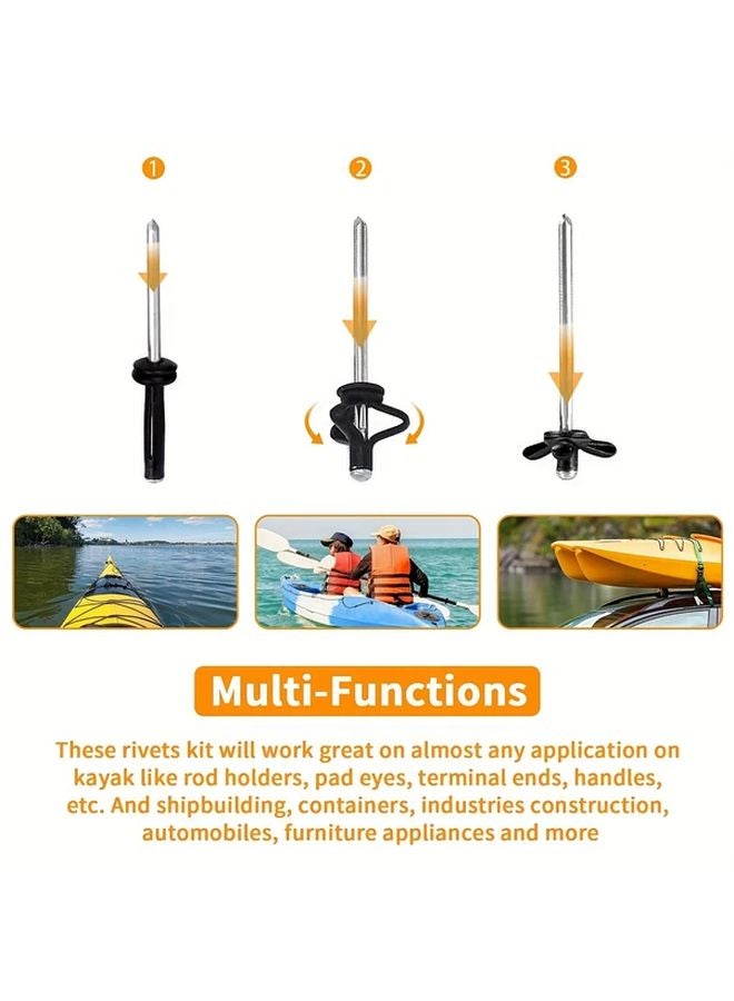 27 قطعة مجموعة ترولي مرساة الكاياك مع حلقيات البكرات، حبال مراسي وإكسسوارات قارب - Image 4