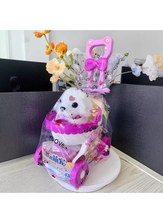 Children's Simulation Electric Pet Cart Puppy Plush Rabbit Set Plush Cats Will Walk And Call Plush Toys-Color:Kabibala (24 Whole Batch)  - Image 2
