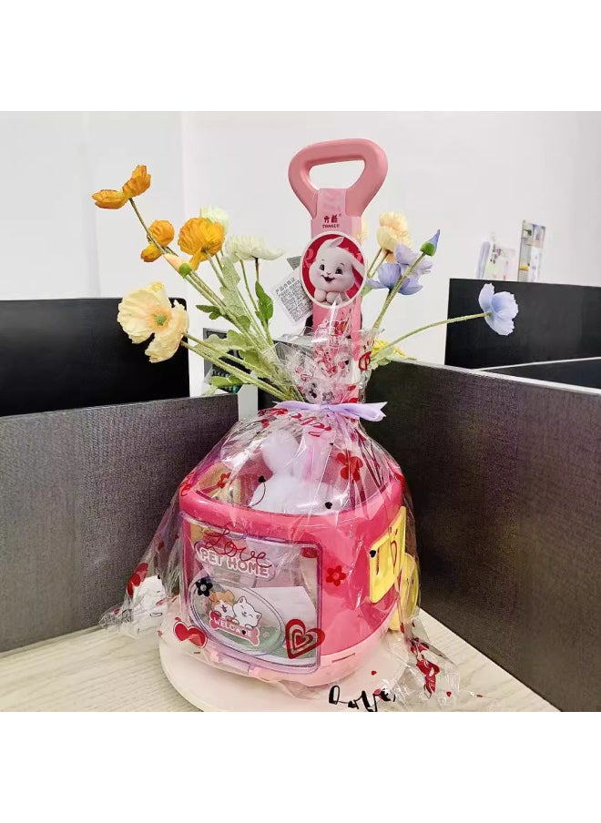 Children's Simulation Electric Pet Cart Puppy Plush Rabbit Set Plush Cats Will Walk And Call Plush Toys-Color:Kabibala (24 Whole Batch)  - Image 4