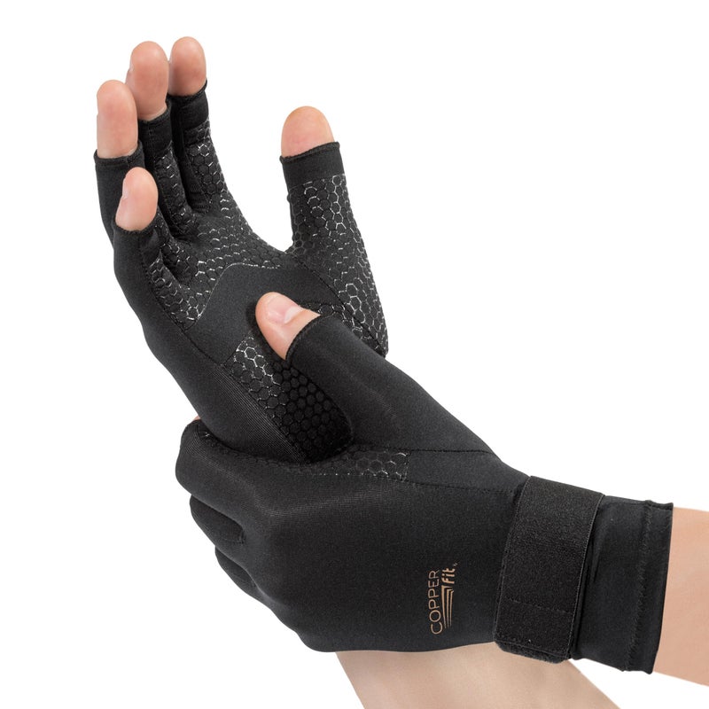Compression Gloves Hand and Wrist Support Arthritis Joint Swelling Tendonitis Typing Exercise Pickleball Fingerless Second Skin Design for Men and Women Pack of 1