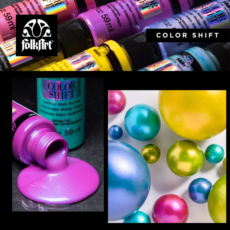 FolkArt , Multi-Surface 4 Bottle Acrylic Paint Set, 2oz, Color Shift Colors, 8 Fl Oz (Pack of 1) - Image 2