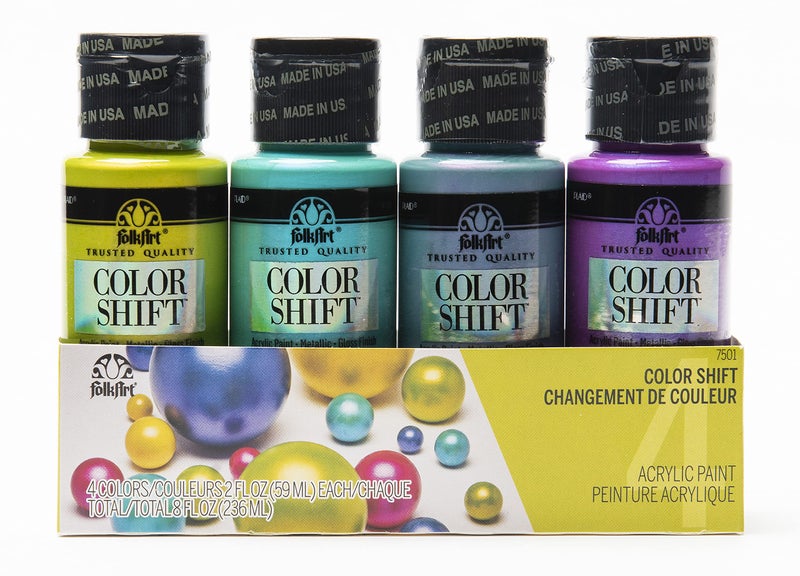 FolkArt , Multi-Surface 4 Bottle Acrylic Paint Set, 2oz, Color Shift Colors, 8 Fl Oz (Pack of 1) - Image 1