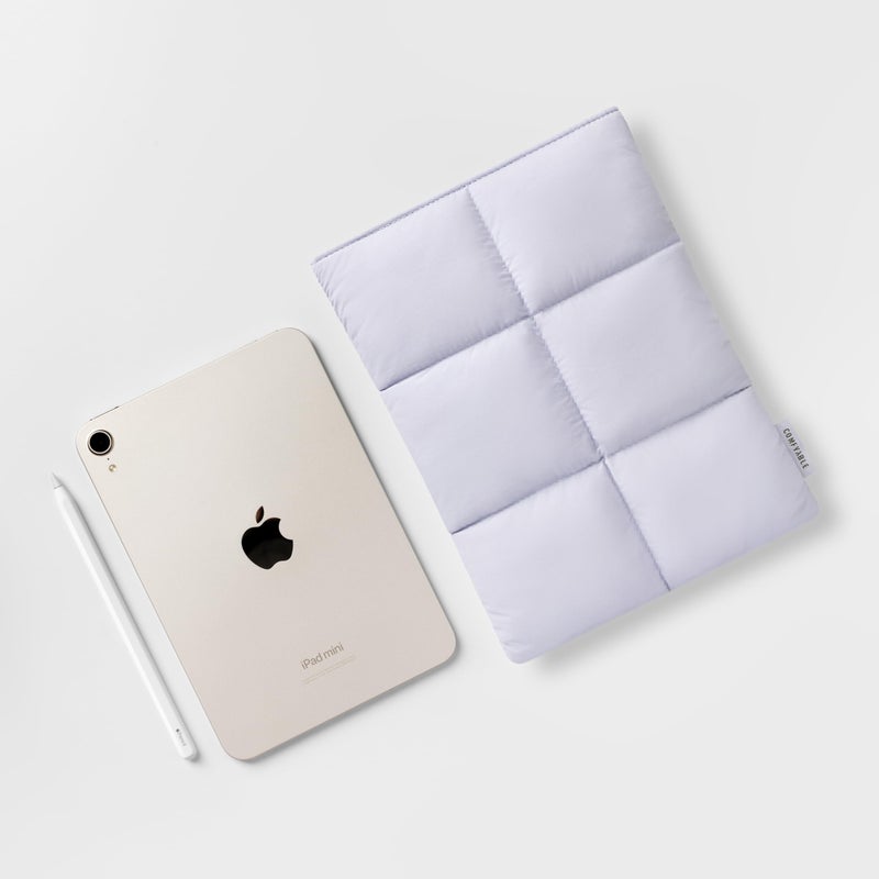 Comfyable Puffy Tablet Sleeve 7-8 Inch Compatible for iPad mini 7 2024 A17 Pro, Mini 6 2021 A15, Quilted Puffer Tablet Carrying Case for Women Men, Lavender - Image 5