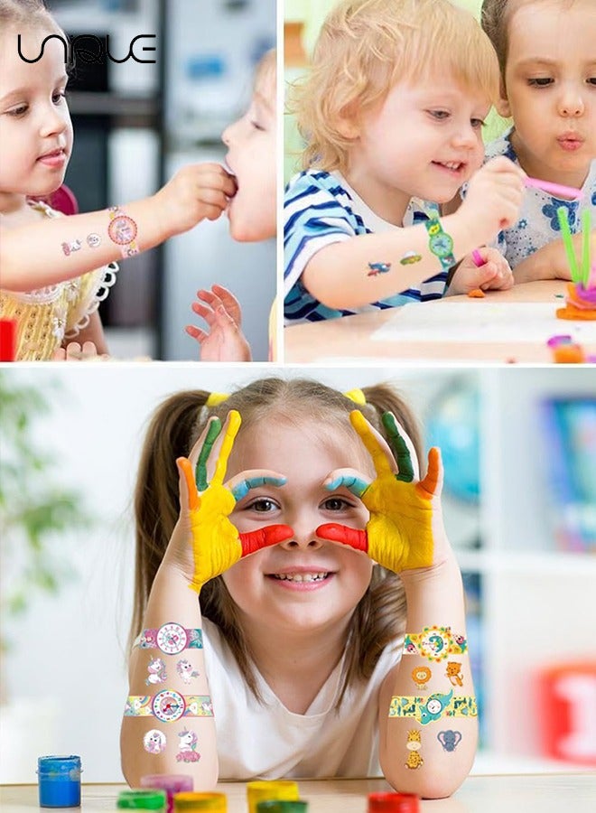 Unique 10 Sheets Temporary Tattoos for Kids, Clock Watch Tattoos, Mixed Styles Waterproof Luminous Fake Tattoos Stickers - for Birthday parties Group Activities toy patterns - Image 5