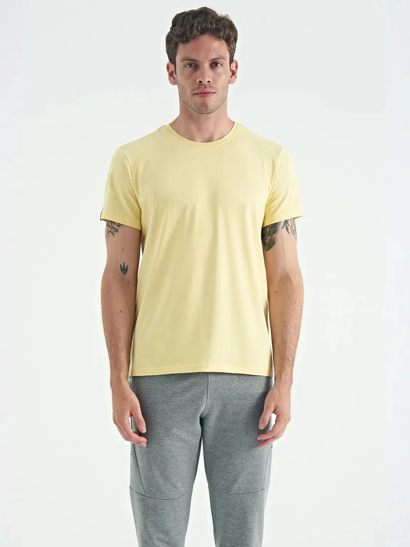 TOMMYLIFE TOMMY Men's Cotton Elastane Crew Neck T-Shirt