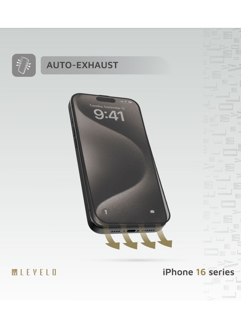 ليفيلو واقي شاشة ثلاثي الأبعاد للخصوصية لهاتف iPhone 16 Pro مع طبقة نهائية فائقة النعومة والاستجابة / غراء الراتينج / زجاج ألومنيوم عالي السيليكون - الخصوصية - Image 3