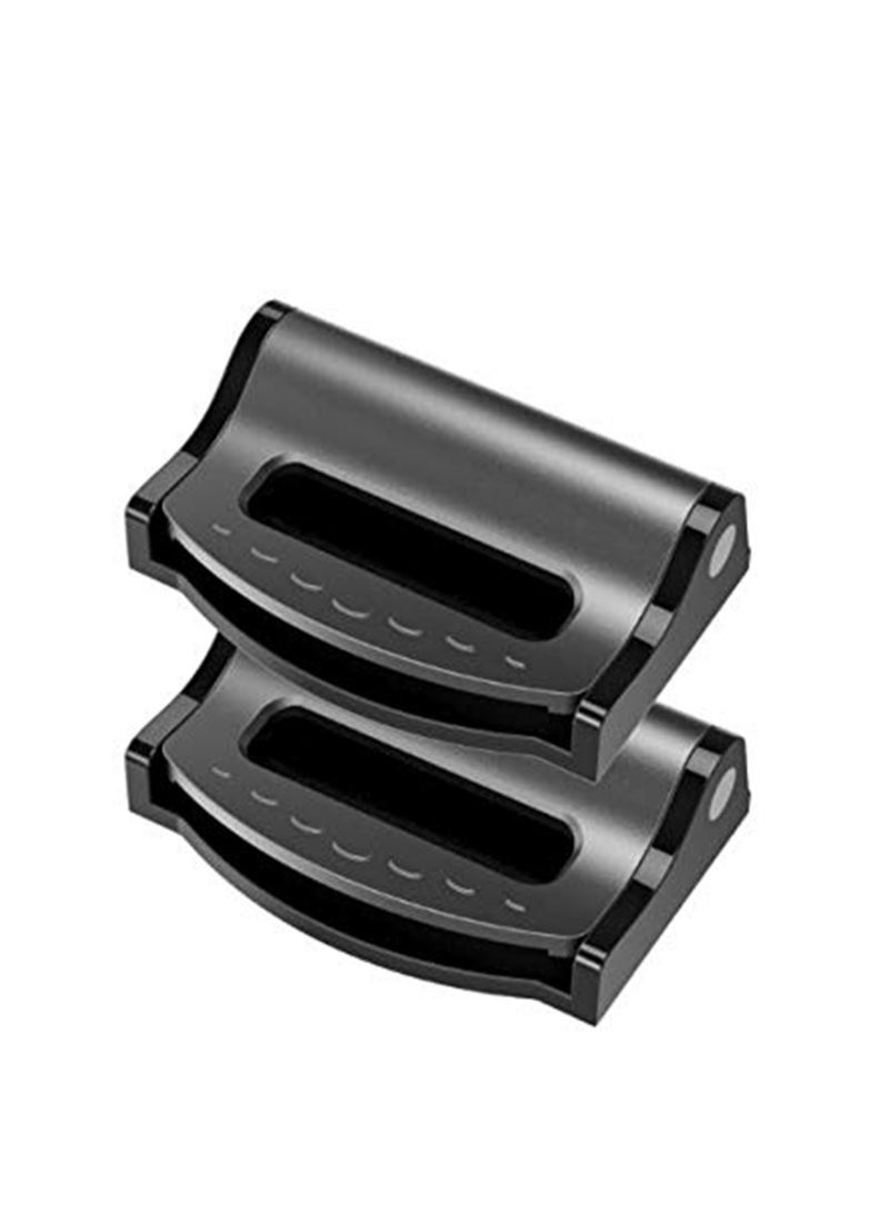 Universal Car Seat Belts Clips, Safety Adjustable Auto Stopper Buckle Plastic Universal Auto Shoulder Neck Strap Positioner Clips (Black) 2Pcs
