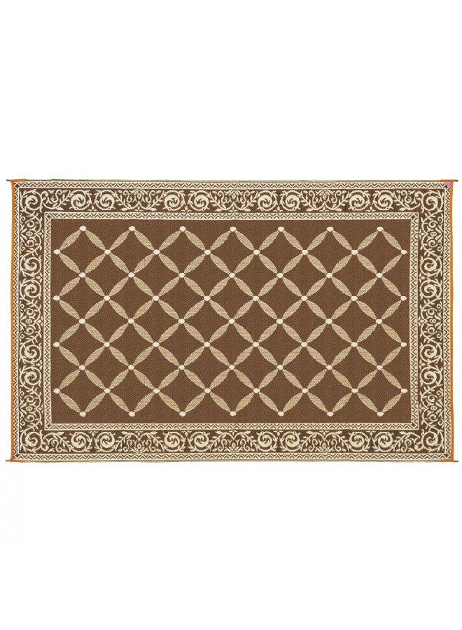 Stylish Camping 116097 6-feet by 9-feet Reversible Mat, Plastic Straw Rug, Large Floor Mat for Outdoors, RV, Patio, Backyard, Picnic, Beach, Camping (Brown/Beige) - Image 4