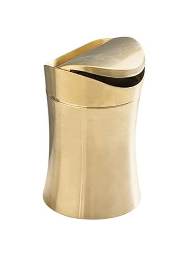 Stainless Steel Mini Trash Can With Lid Small Desktop Garbage Bin For Bathroom Office Dorm - Image 1