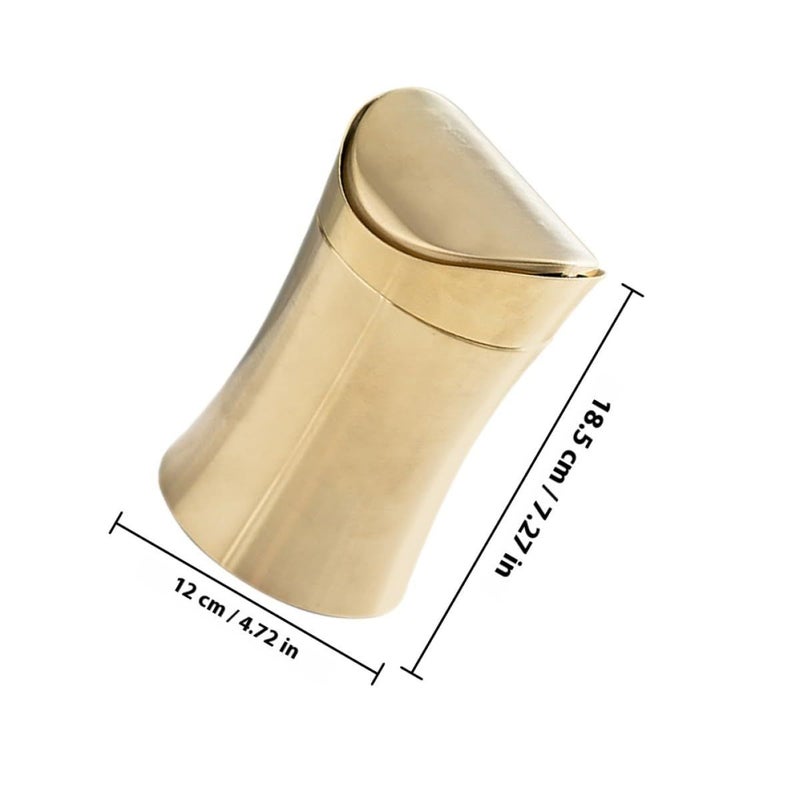 Stainless Steel Mini Trash Can With Lid Small Desktop Garbage Bin For Bathroom Office Dorm - Image 3