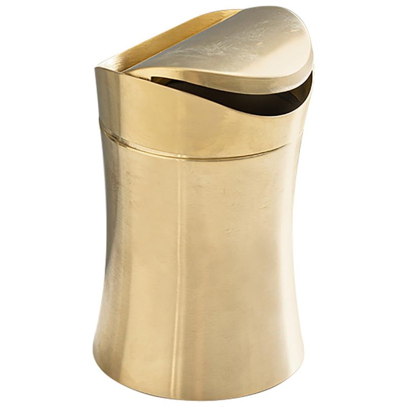 Stainless Steel Mini Trash Can With Lid Small Desktop Garbage Bin For Bathroom Office Dorm - Image 2