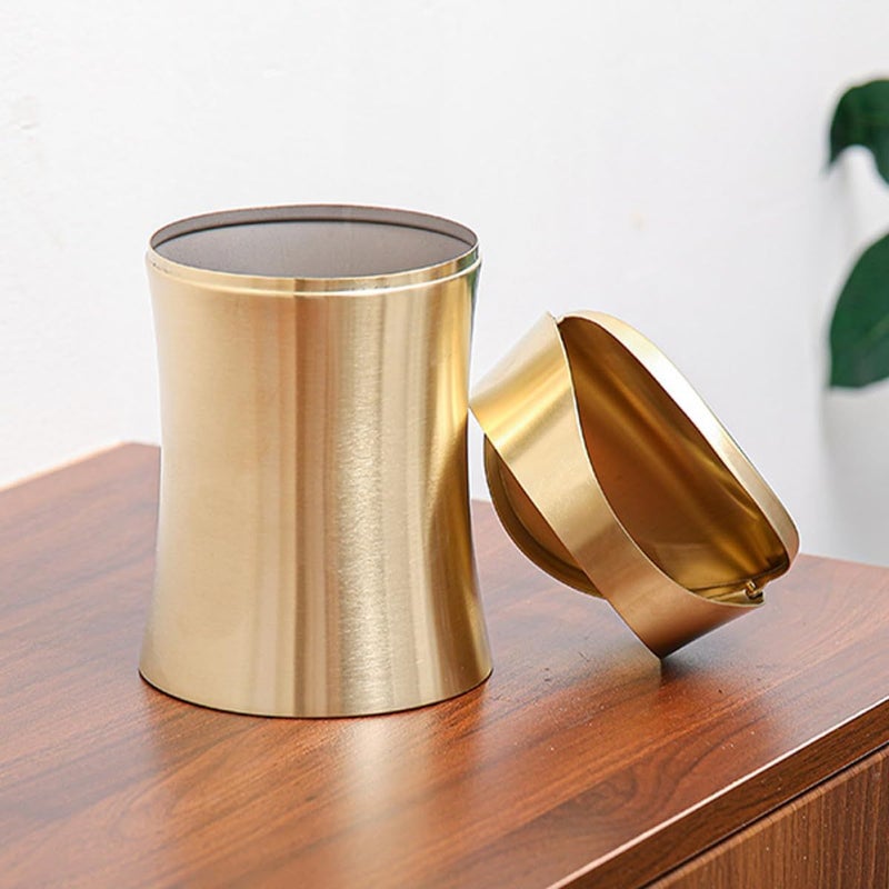 Stainless Steel Mini Trash Can With Lid Small Desktop Garbage Bin For Bathroom Office Dorm - Image 5