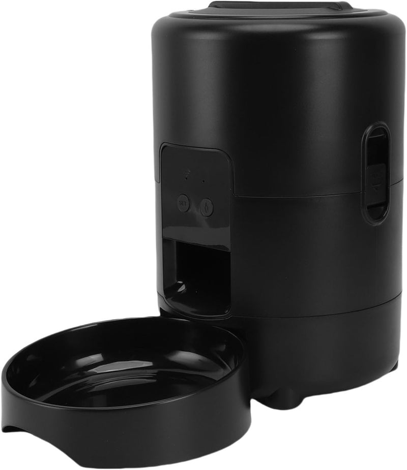 WiFi Automatic Pet Feeder, 2L Large Capacity Smart Cat Dog Food Dispenser with Timed Portioned Feeding App Control, for Home Use (Black) - Image 2