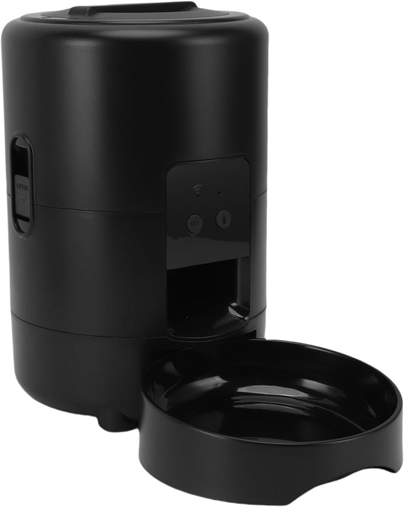 WiFi Automatic Pet Feeder, 2L Large Capacity Smart Cat Dog Food Dispenser with Timed Portioned Feeding App Control, for Home Use (Black) - Image 1