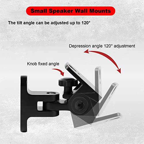 Howonder BS-218pro Universal Speaker Wall Mount for Small Speakers ,Vertical 120°, Horizontal 180°Adjustment,Hold up to 30lbs,Compatible with Bose, JBL, KEF, Klipsch, Sony & Others(2 Packs Black) - Image 4
