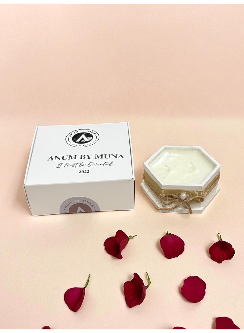 ANUM BY MUNA Luxury Jasmine Candle in Polygonal Jar – 6.5 cm Diameter - Image 5