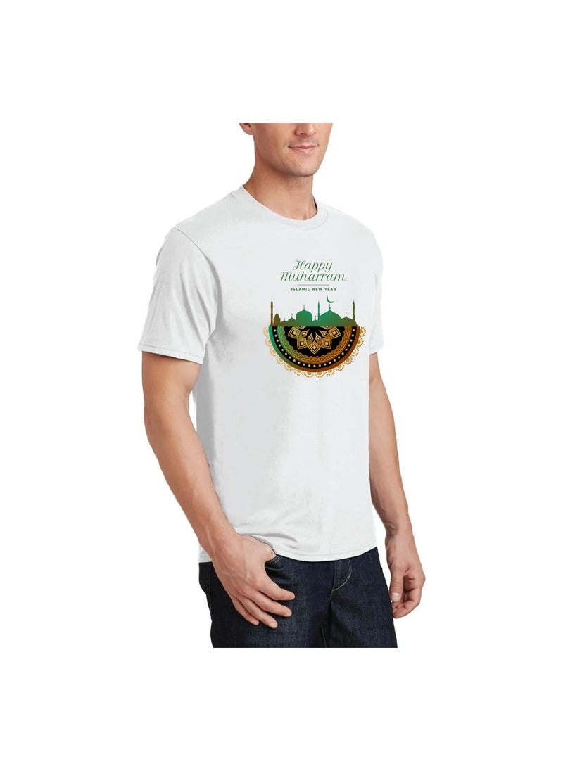 PRINTSHOP4ME - Islamic New Year Men's T-Shirt–Half Sleeve Round Neck Cotton Tshirt-Soft&Breathable Fabric Ideal For Daily Wear&Special Occasions - Image 1