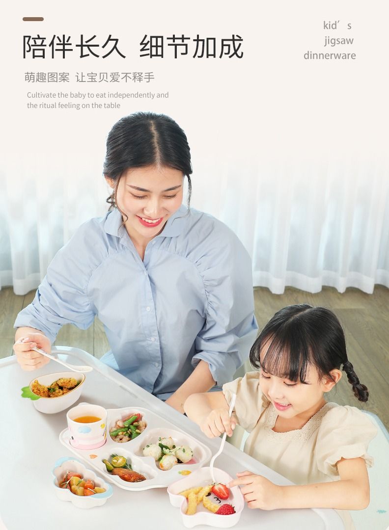 GGEROU Set of 7 Kids Dinnerware,Children Dishes - Image 3