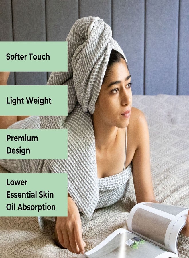 HAMELIN The Ezra Waffle Face Towel Set| Cotton Lightweight Anti Microbial & Water Absorbent | Softer Touch Quick Drying Towels | Durable & Long Lasting | Pewter Grey | 31 cm x 31 cm | Pack of 2 - Image 4