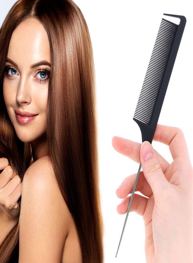 Kootinn 6PCS Fine Tooth Metal Hair Parting Detangling Combs Set for Women, Girls (Black) - Image 4