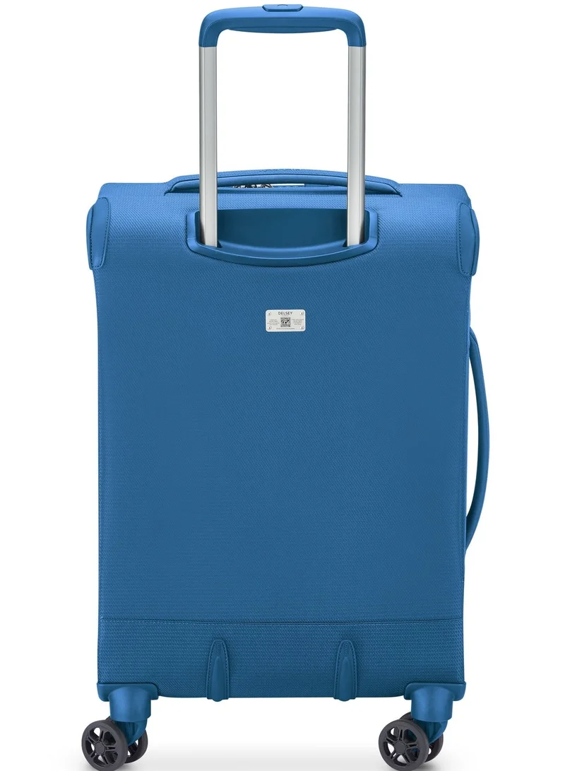 ديلسي _باريس حقيبة ترولي كابينة مونمارتر اير 2.0 55 سم سوفت كيس بعجلات مزدوجة قابلة للتوسيع أزرق فاتح