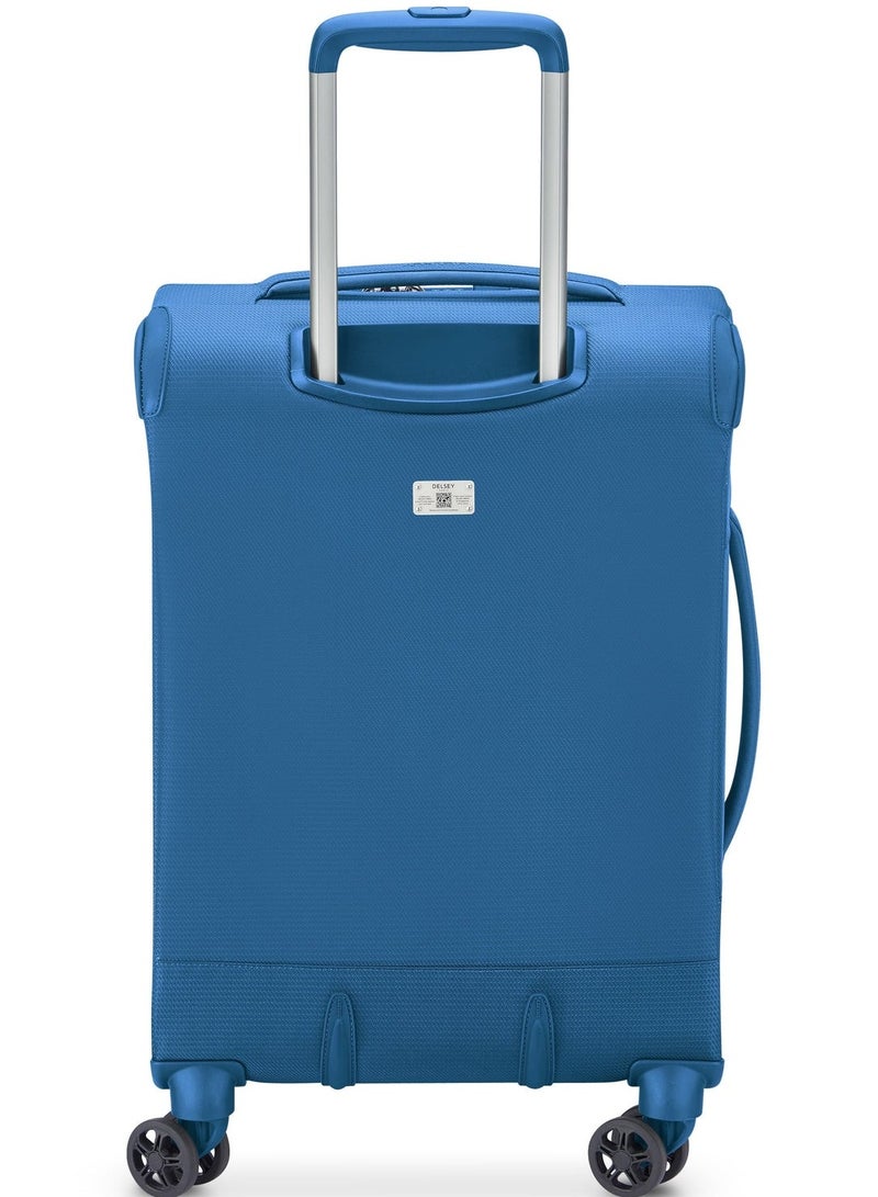 ديلسي _باريس حقيبة ترولي كابينة مونمارتر اير 2.0 55 سم سوفت كيس بعجلات مزدوجة قابلة للتوسيع أزرق فاتح - Image 2